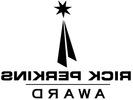 A black, seven pointed star centered above two black triangles with a small triangular gap separating them. The left triangle is slightly shorter than the right one. 